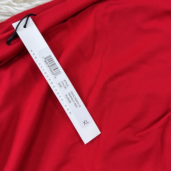 Susana Monaco One Shoulder Dress in Perfect Red - Picture 7 of 9